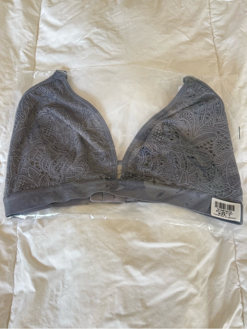 In package Lively Busty Bralette in Smoke Palm Lace — size 1